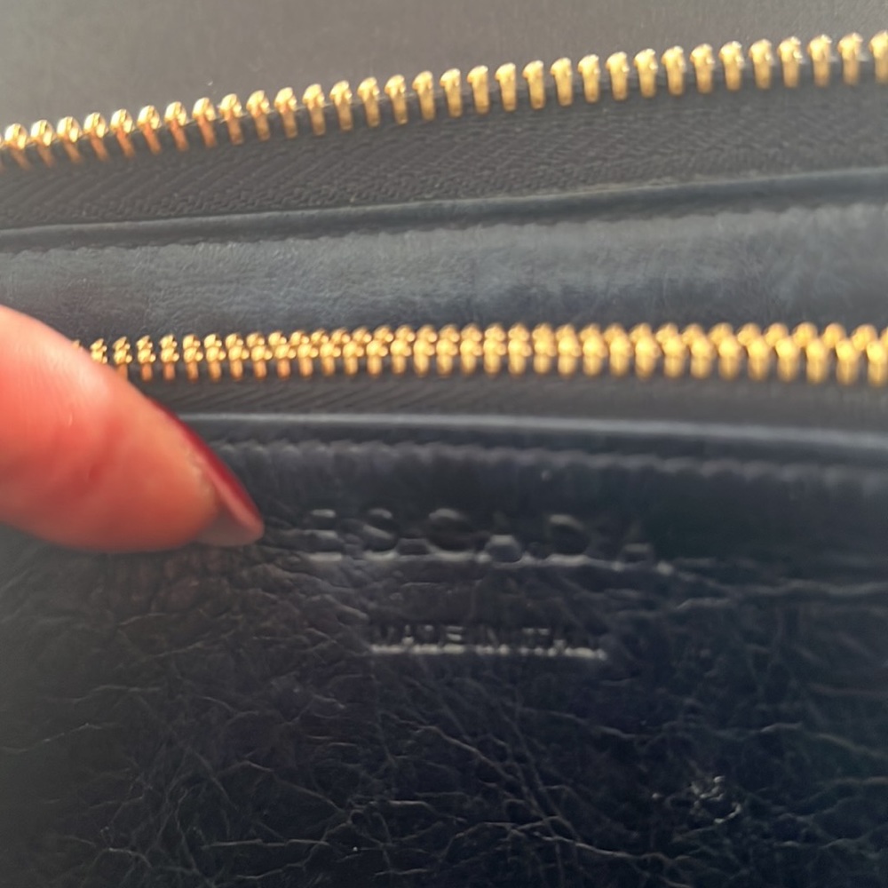 Euc Navy Blue Python Leather Wallet With Dust Bag - image 5